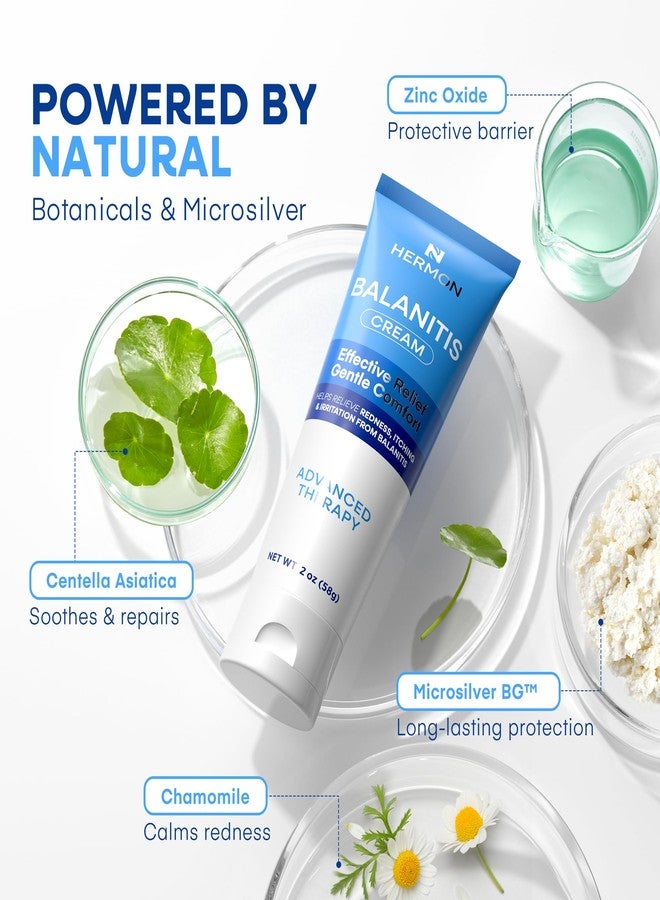 Hermon Balanitis Relief Cream: Balanitis Treatment for Men, Natural Soothing Ointment for Relief from Symptoms of Irritation and Itch (2oz) - Image 3